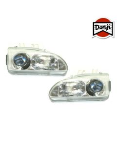 DENJI GEN 1 Chrome / clear lens Reflektory Honda Civic 1992-95 2/3/4D